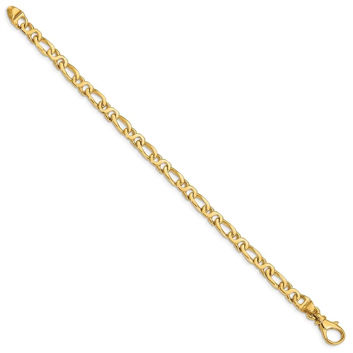 Bracelets MDS Solid 14K Yellow Gold 7 inch 48mm Hand Polished Fancy Link with Fancy Lobster Clasp Bracelet Bracelets MDS Solid 14K Yellow Gold 7 inch 48mm Hand Polished Fancy Link with Fancy Lobster Clasp Bracelet