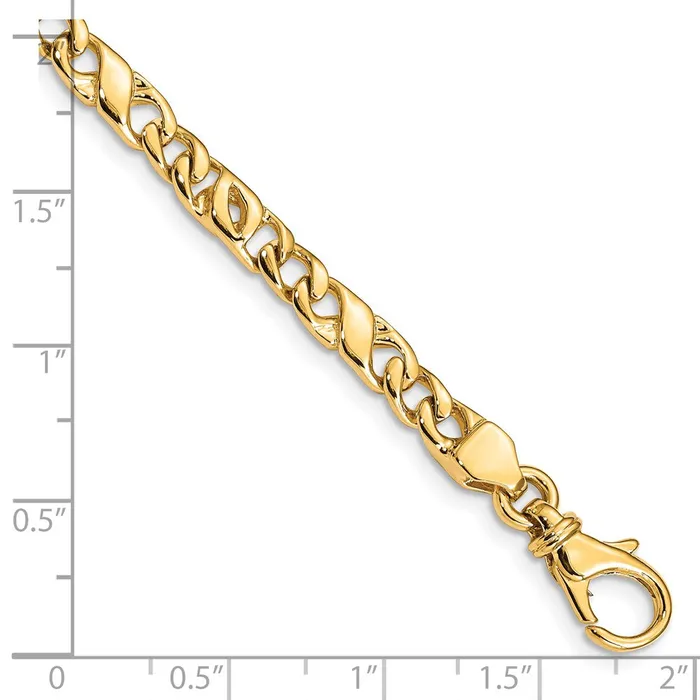Bracelets MDS Solid 14K Yellow Gold 7 inch 48mm Hand Polished Fancy Link with Fancy Lobster Clasp Bracelet Bracelets MDS Solid 14K Yellow Gold 7 inch 48mm Hand Polished Fancy Link with Fancy Lobster Clasp Bracelet