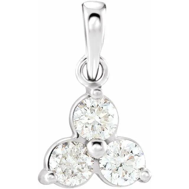 14K White Gold 58 CTW Natural Diamond ThreeStone Pendant TreasureFineJewelers Necklaces 14K White Gold 58 CTW Natural Diamond ThreeStone Pendant TreasureFineJewelers Necklaces