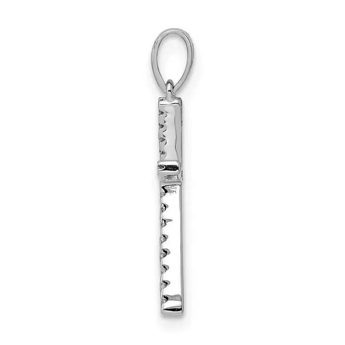 TreasureFineJewelers 14K White Gold Diamond Letter K Initial Pendant Necklaces