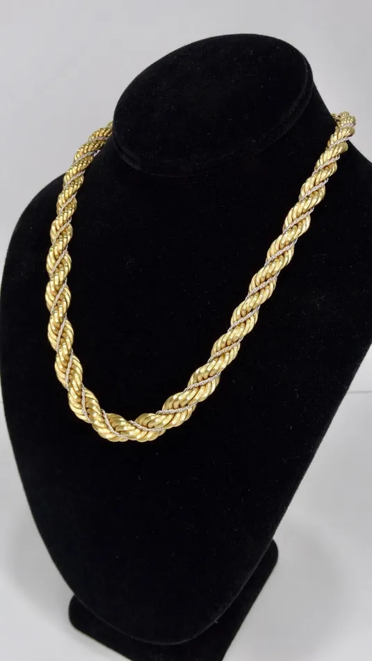 18k Gold Double Rope Necklace Vintage by Misty Necklaces