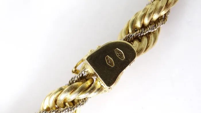 18k Gold Double Rope Necklace Vintage by Misty Necklaces