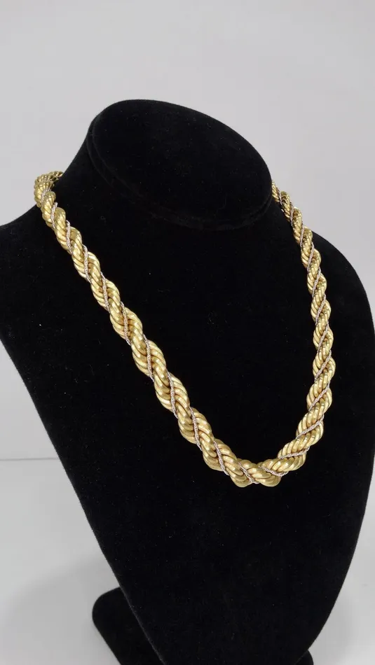 18k Gold Double Rope Necklace Vintage by Misty Necklaces