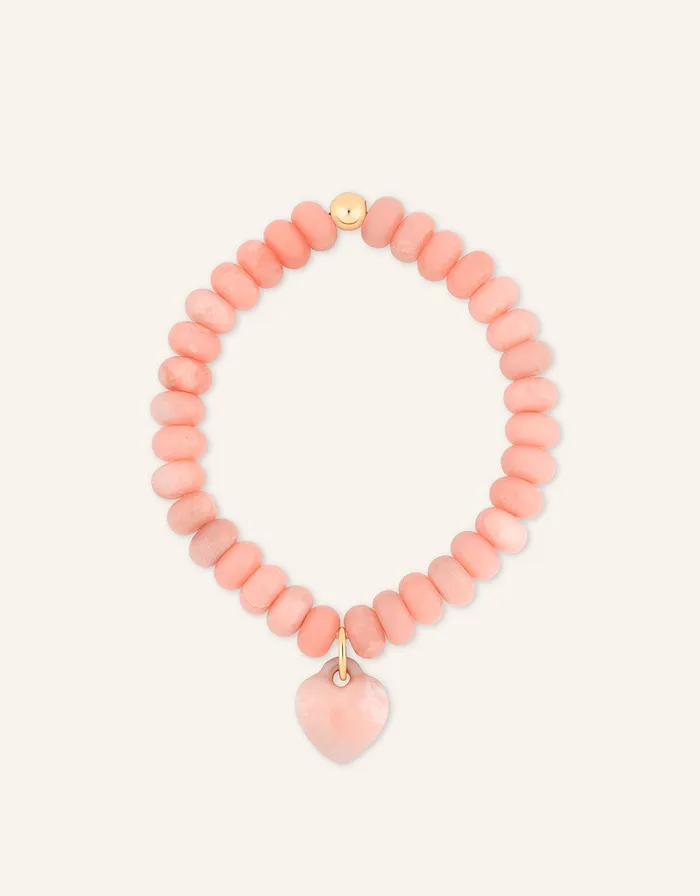 Bracelets kate collins pink opal heart charm bracelet Kate Collins