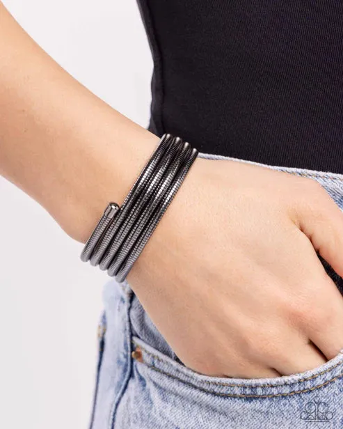 Bracelets Paparazzi Accessories Coiled Command Black Bracelet Jewelry by Bretta
