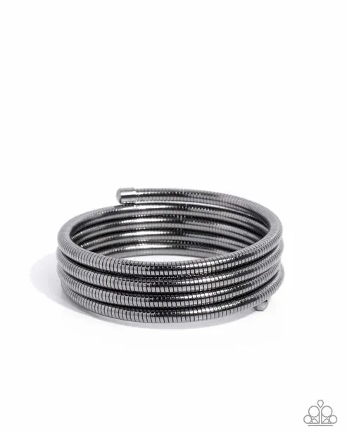 Bracelets Paparazzi Accessories Coiled Command Black Bracelet Jewelry by Bretta