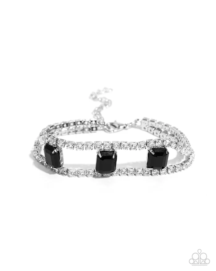 Bracelets Paparazzi Accessories Embedded Elegance Black Bracelet Jewelry by Bretta