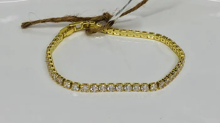Bracelets Turquoise Door Tomball SM CZ TENNIS BRACELETGOLD
