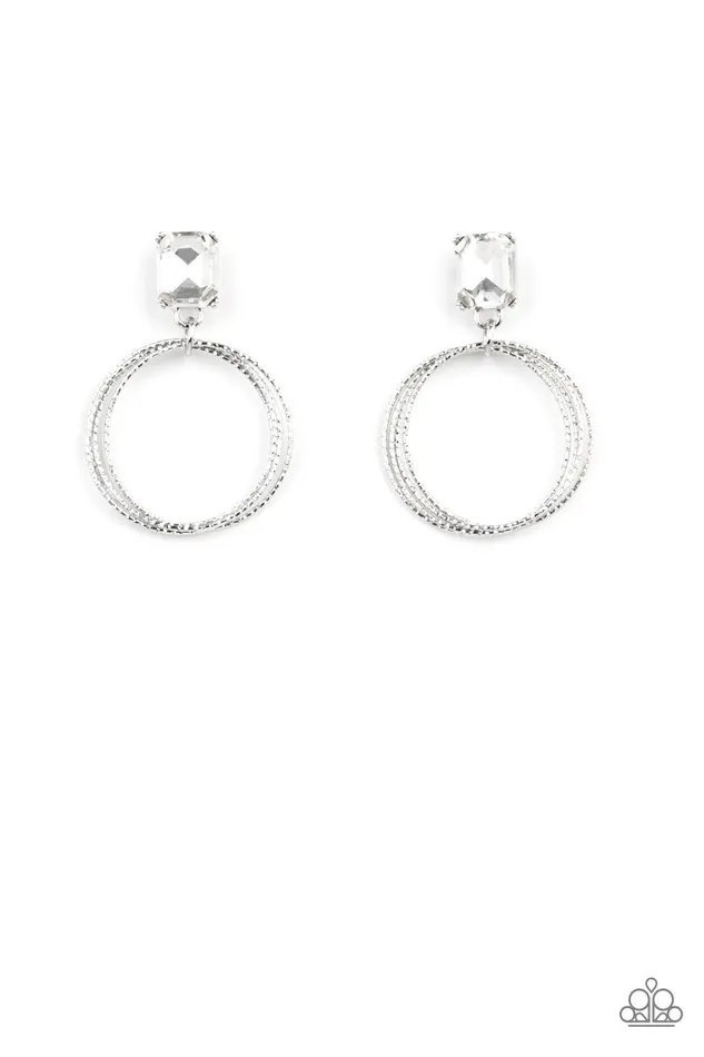 Earrings Prismatic Perfection White Earrings Jewelry by Bretta Paparazzi Accessories