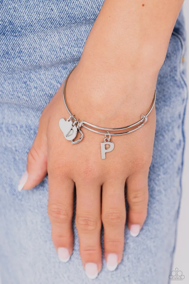 Paparazzi Accessories Bracelets Making It INITIAL Silver P Bracelet Jewelry by Bretta Paparazzi Accessories Bracelets Making It INITIAL Silver P Bracelet Jewelry by Bretta