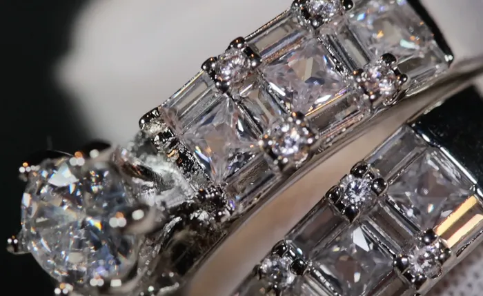 Engagement Ring Womens Wedding Ring Set Engagement Ring Set Wedding Ring Baguette Wedding Ring Womens Big Wedding Ring Lab Diamonds London Rings
