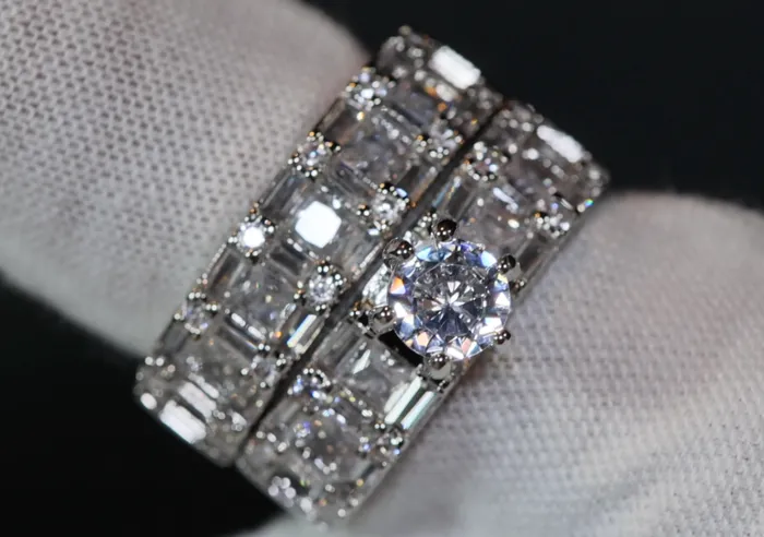 Engagement Ring Womens Wedding Ring Set Engagement Ring Set Wedding Ring Baguette Wedding Ring Womens Big Wedding Ring Lab Diamonds London Rings