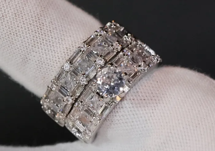 Engagement Ring Womens Wedding Ring Set Engagement Ring Set Wedding Ring Baguette Wedding Ring Womens Big Wedding Ring Lab Diamonds London Rings