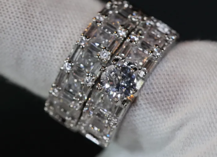 Engagement Ring Womens Wedding Ring Set Engagement Ring Set Wedding Ring Baguette Wedding Ring Womens Big Wedding Ring Lab Diamonds London Rings
