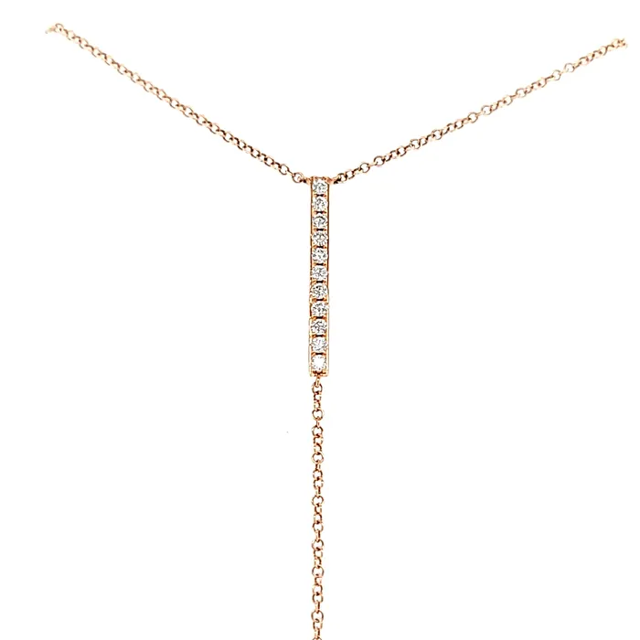 Necklaces Bassali 14k Rose Gold Diamond Y Necklace I6482