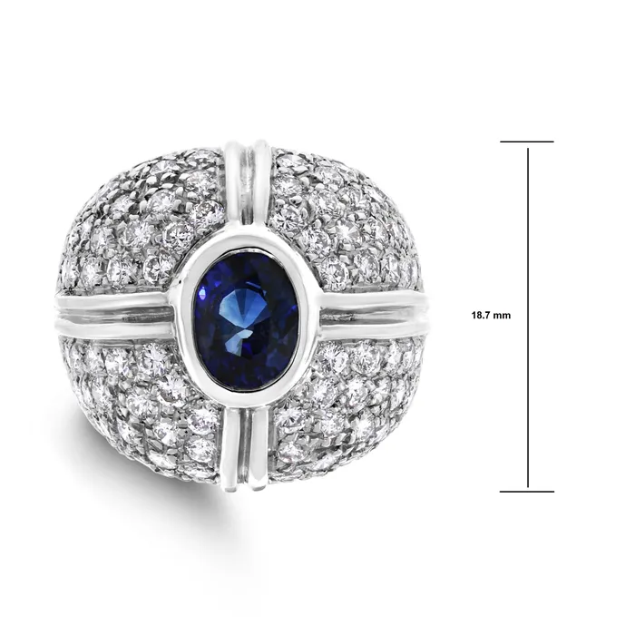 Beauvince Rings Starry Crossroads Diamond Sapphire Ring 360 ct Sapphire Diamonds in White Gold