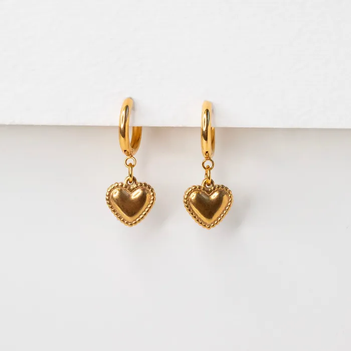 Earrings Grayling Lora Beaded Heart Locking Sleeper Huggie Earrings Pair