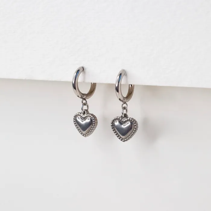 Earrings Grayling Lora Beaded Heart Locking Sleeper Huggie Earrings Pair