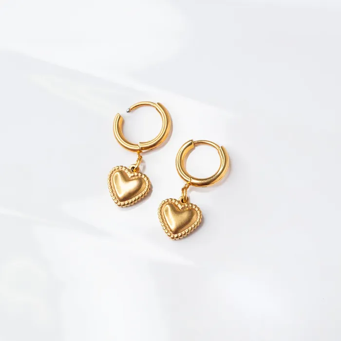 Earrings Grayling Lora Beaded Heart Locking Sleeper Huggie Earrings Pair