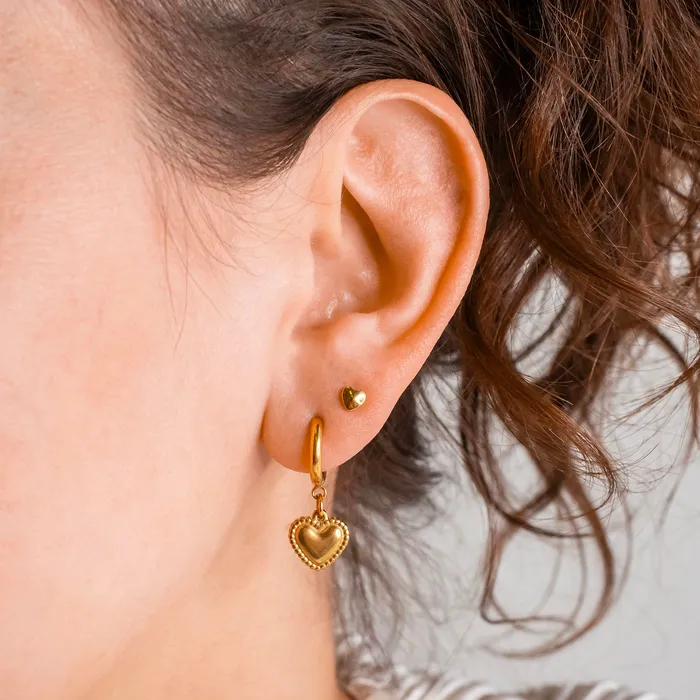 Earrings Grayling Lora Beaded Heart Locking Sleeper Huggie Earrings Pair