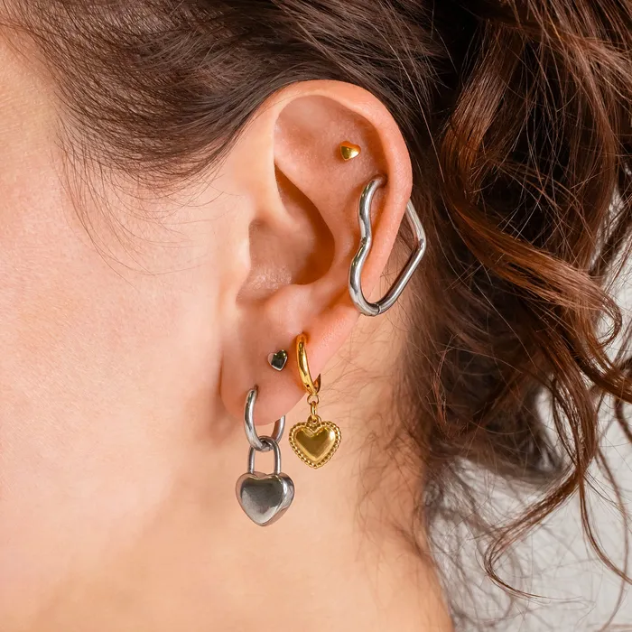 Earrings Grayling Lora Beaded Heart Locking Sleeper Huggie Earrings Pair