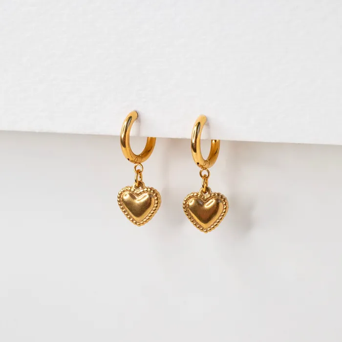 Earrings Grayling Lora Beaded Heart Locking Sleeper Huggie Earrings Pair
