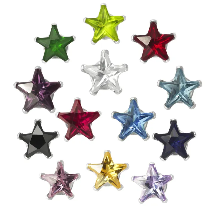EZ2510 Star CZ Stud Earrings 8mm Teeda Earrings