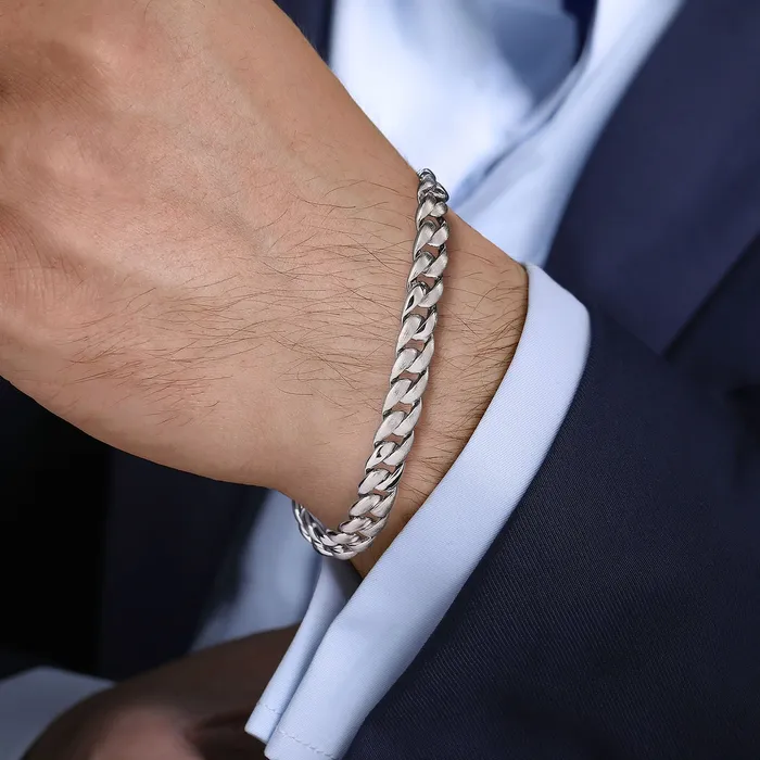 GABRIEL CO Bracelets Gabriel Sterling Silver 85 Solid Fancy Link Cuban Fashion Bracelet GABRIEL CO Bracelets Gabriel Sterling Silver 85 Solid Fancy Link Cuban Fashion Bracelet