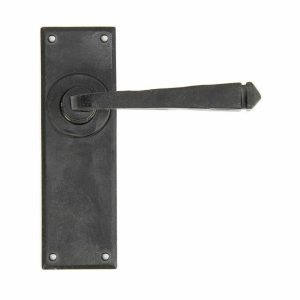 Door Handles On A Backplate |   Avon Latch Handle In External Beeswax Finish Door Handles Door Handles On A Backplate