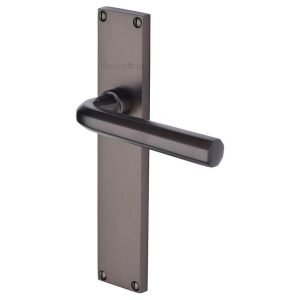 Door Handles On A Backplate |   Octave Door Handles In Matt Bronze Finish – Vt5910-Mb-Gp Door Handles Door Handles On A Backplate