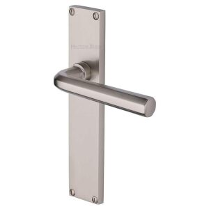 Door Handles On A Backplate |   Octave Door Handles In Satin Nickel Finish – Vt5910-Sn-Gp Door Handles Door Handles On A Backplate