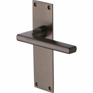 Door Handles On A Backplate |   Trident Low Profile Door Handles – Tri1310Mb Door Handles Door Handles On A Backplate