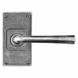 Door Handles On A Backplate |   Tunstall Pewter Door Handles On A Short Plate – Fd305 – 1 Door Handles Door Handles On A Backplate