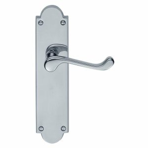 Door Handles On A Backplate |   Victorian Shaped Scroll Door Handles – M67Cp Door Handles Door Handles On A Backplate