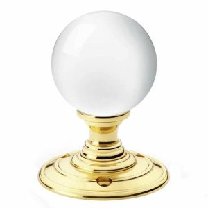 Glass Door Knobs |   Naomi Glass Ball Door Knob – Aw370-55-Pb Door Knobs Glass Door Knobs