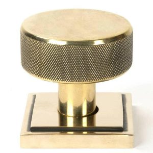 Mortice Door Knobs |   Aged Brass Brompton Mortice/Rim Knob Set (Square) – 46777 Door Knobs Mortice Door Knobs