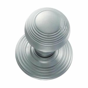 Mortice Door Knobs |   Ripon Round Reeded Door Knob In Satin Chrome-Oe50Rmksc Door Knobs Mortice Door Knobs