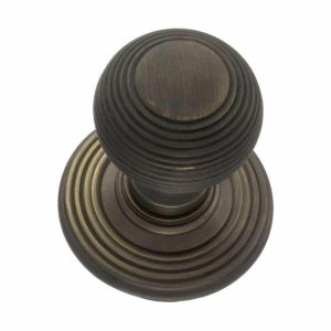 Mortice Door Knobs |   Ripon Round Reeded Door Knob In Urban Bronze-Oe50Rmkub Door Knobs Mortice Door Knobs