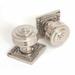 Mortice Door Knobs |   Tewkesbury Square Mortice Knob Set In Polished Nickel – 83859 Door Knobs Mortice Door Knobs